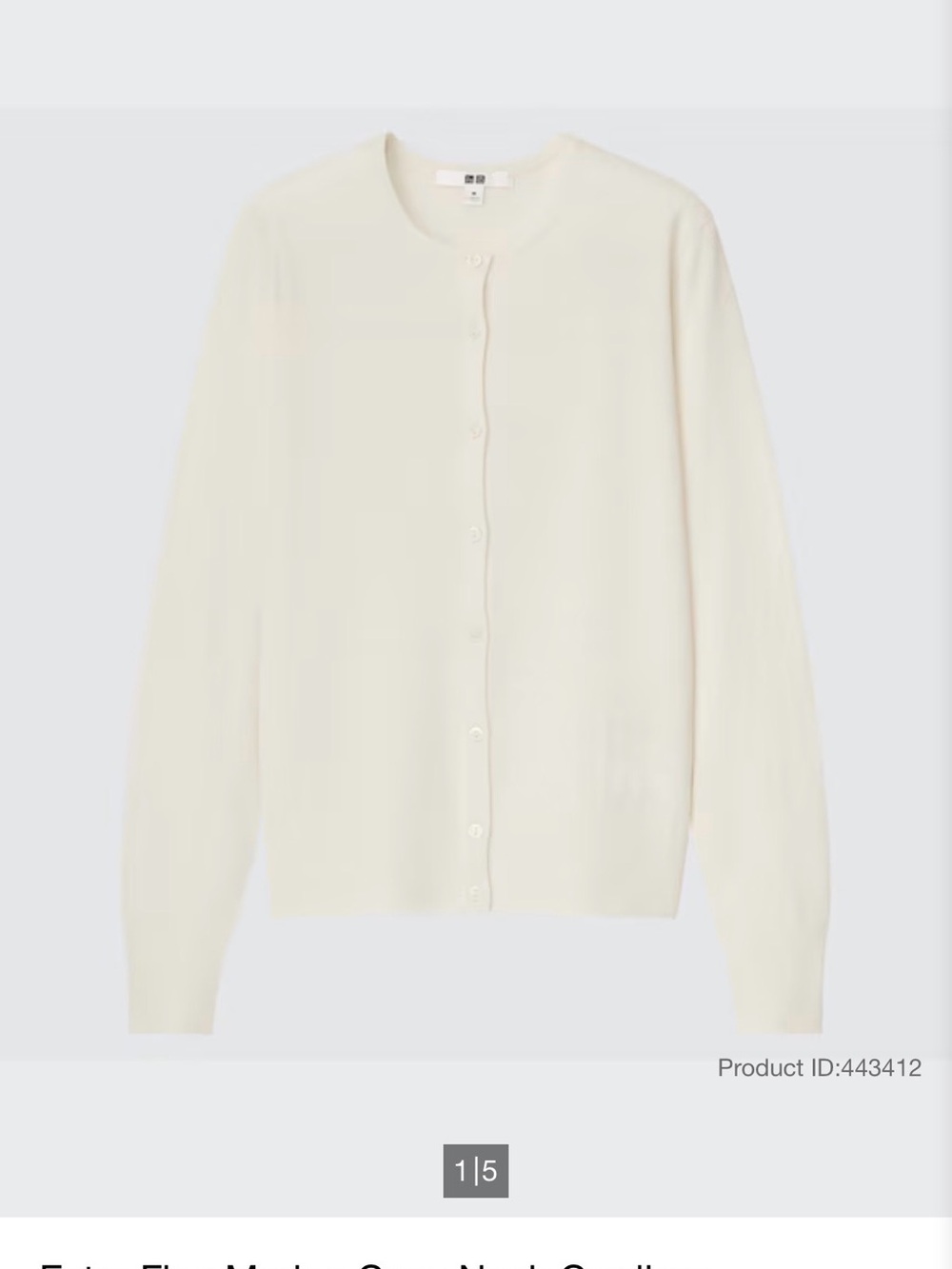 Uniqlo Lightweight Merino Cardigan - Off White Size Large